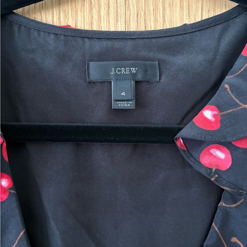 J. Crew 100% Silk Cherry Dress - Picture 8 of 14